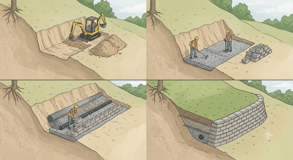 How to Build a Retaining Wall on a Slope