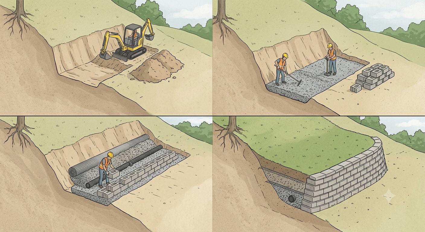How to Build a Retaining Wall on a Slope