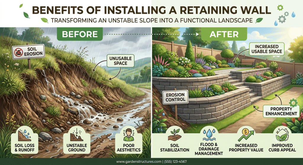 Benefits of Installing a Retaining Wall